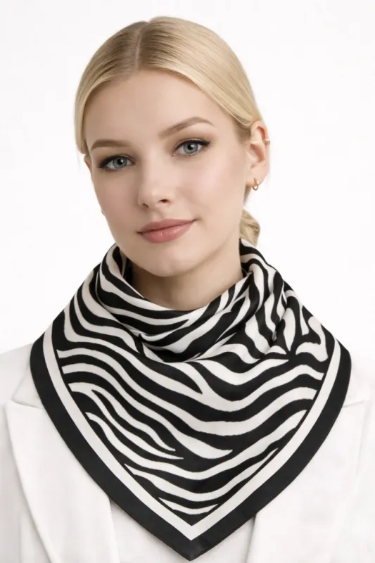 Zebra Print Square Scarf made by Do everything in love