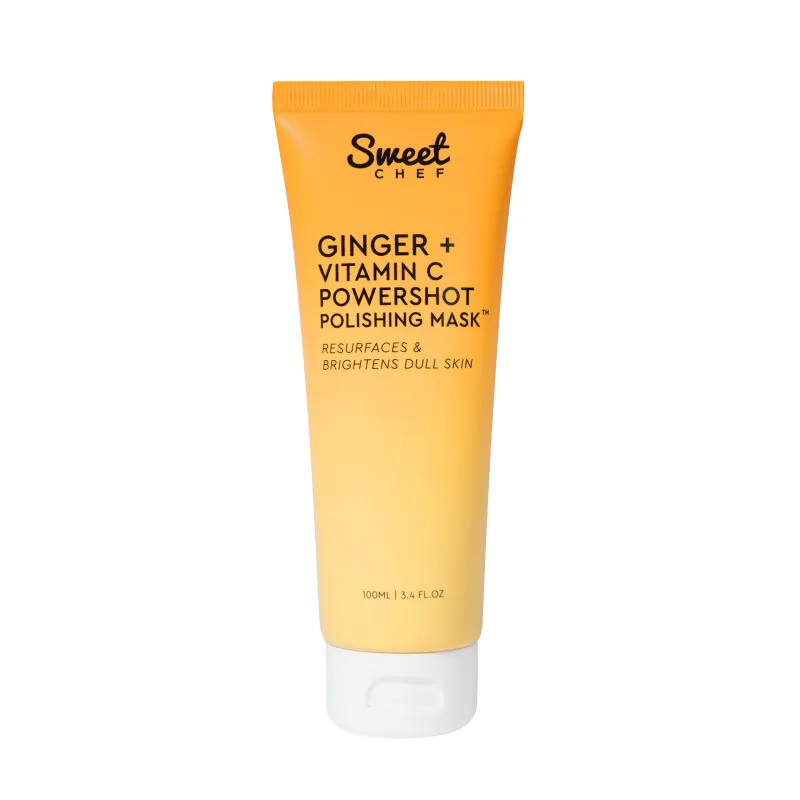 Sweet Chef Ginger + Vitamin C Powershot Polishing Mask - Brightening Face Mask for Dark Spots & Uneven Skin Tone + Maca, Rice Powders & AHA Face Exfoliant & Resurfacing Formula (3.4oz) made by Charming Charlie