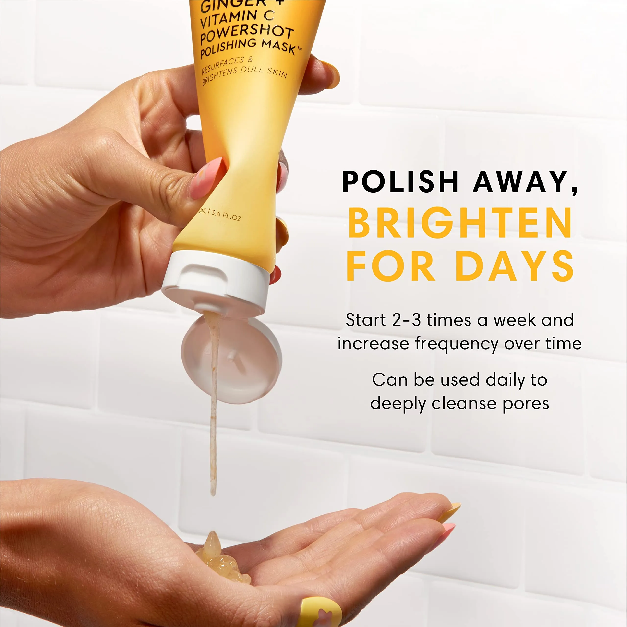 Sweet Chef Ginger + Vitamin C Powershot Polishing Mask - Brightening Face Mask for Dark Spots & Uneven Skin Tone + Maca, Rice Powders & AHA Face Exfoliant & Resurfacing Formula (3.4oz) sold by Charming Charlie product image thumbnail 5