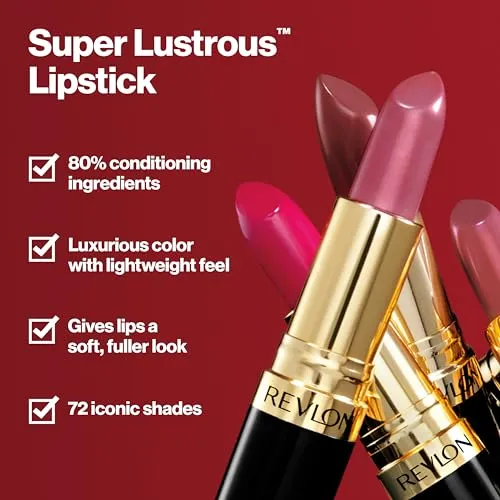 REVLON Super Lustrous Lipstick, Creamy Formula For Soft, Fuller-Looking Lips, Moisturized Feel, Pink Velvet, 0.15 oz sold by Charming Charlie product image thumbnail 2