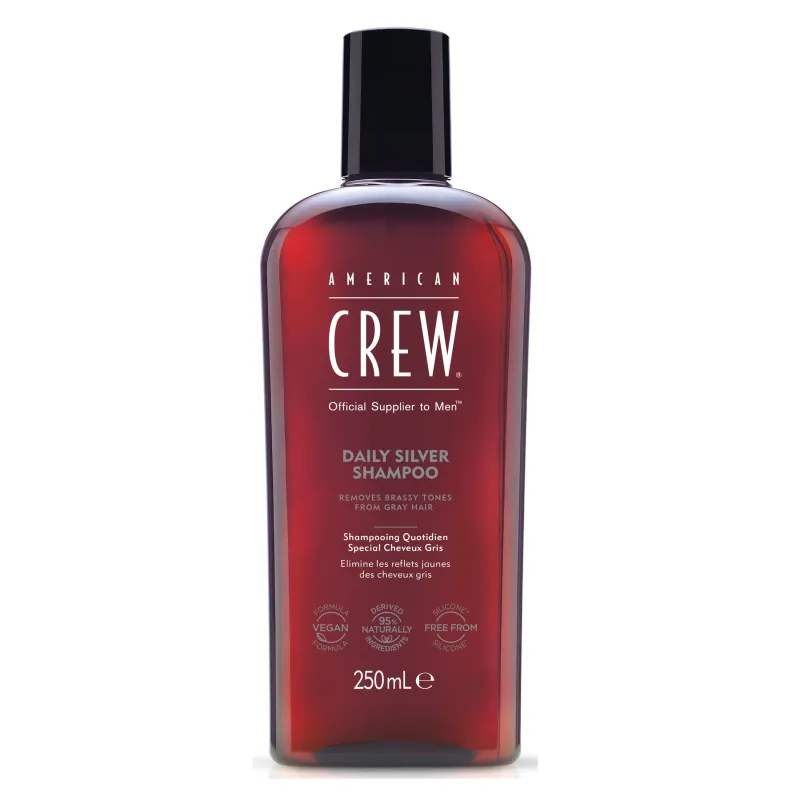 American Crew Men's Shampoo, Daily Silver, Removes Brassy Tones, Naturally Derived, Vegan Formula, 8.4 Fl Oz made by Charming Charlie