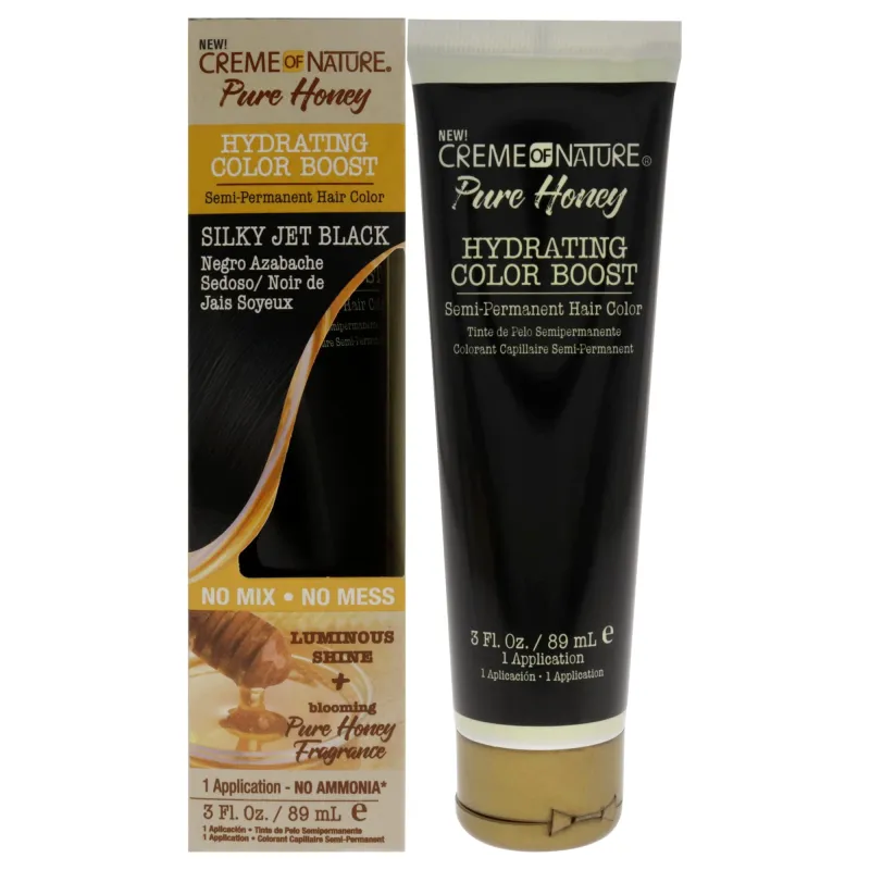 Creme of Nature Pure Honey Hydrating Color Boost Semi-Permanent Hair Color - Silky Jet Black Hair Color Unisex 3 oz made by Charming Charlie