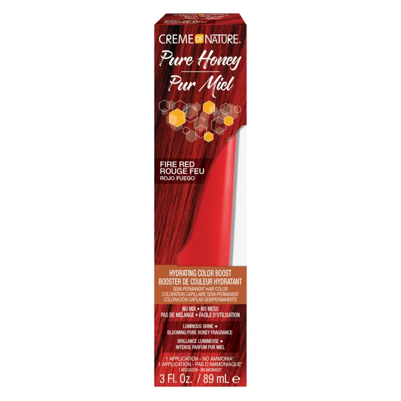 Creme of Nature Pure Honey Hydrating Color Boost Semi-Permanent Fire Red Hair Dye, 3 fl oz sold by Charming Charlie