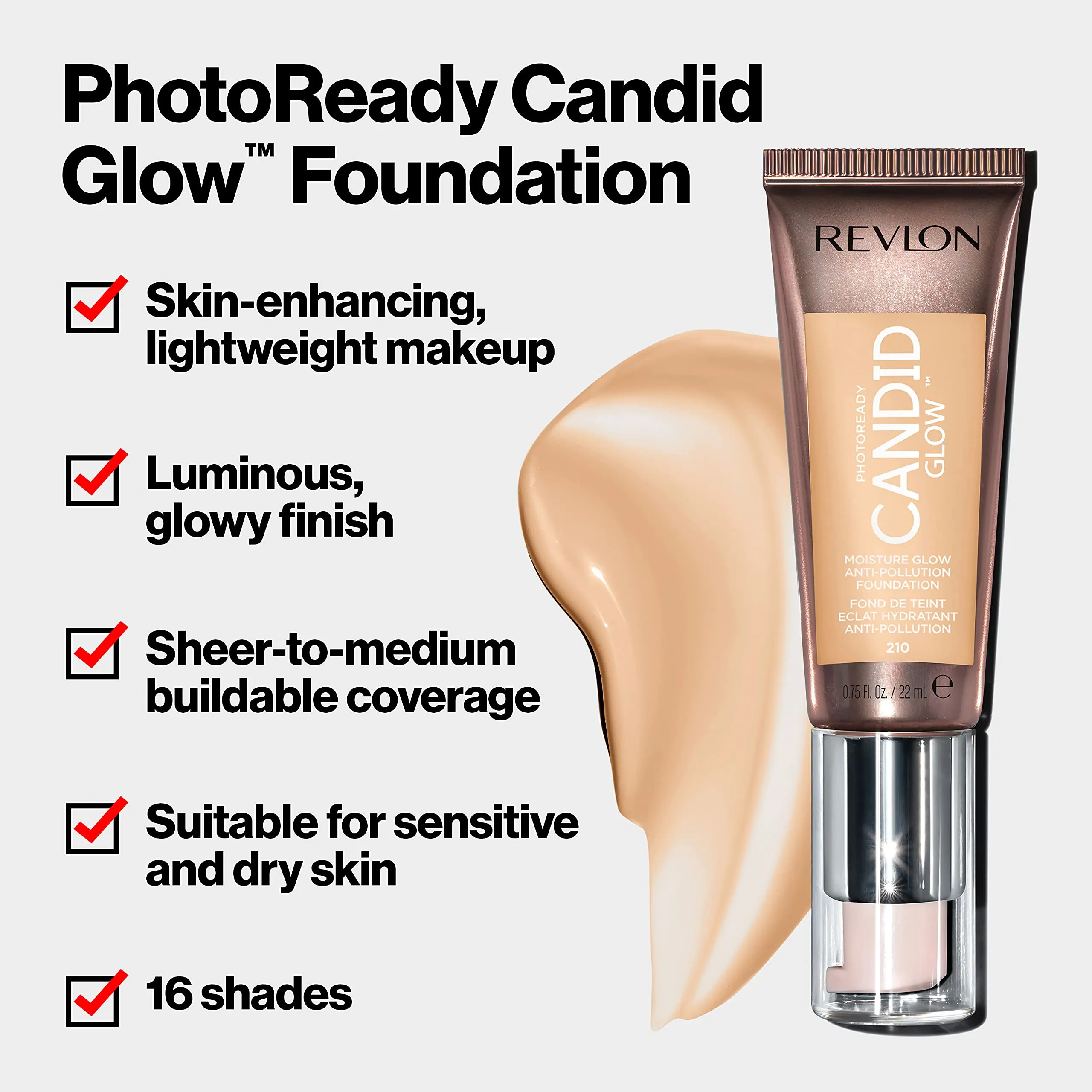 Revlon Photoready Candid glow moisture Glow Anti-Pollution Foundation sold by Charming Charlie product image thumbnail 3