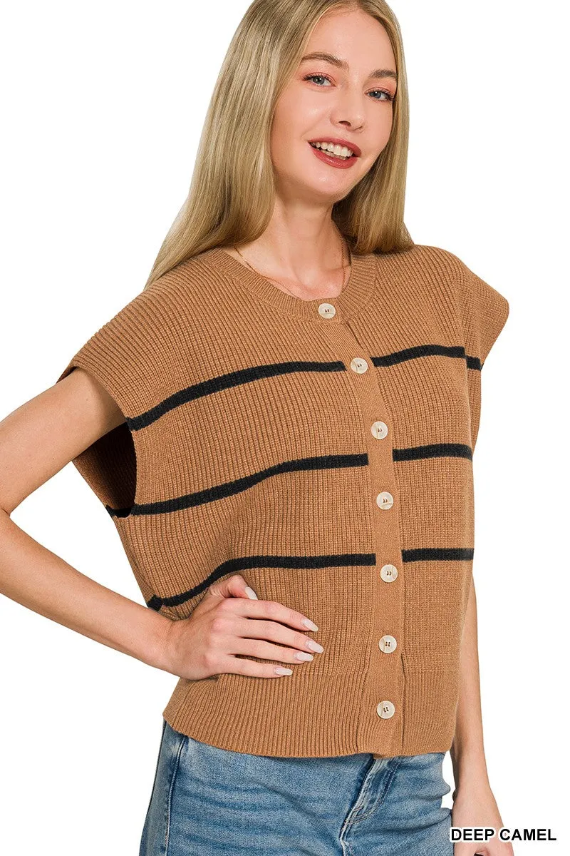 Zenana Striped Viscose Sweater Vest sold by Charming Charlie product image thumbnail 2