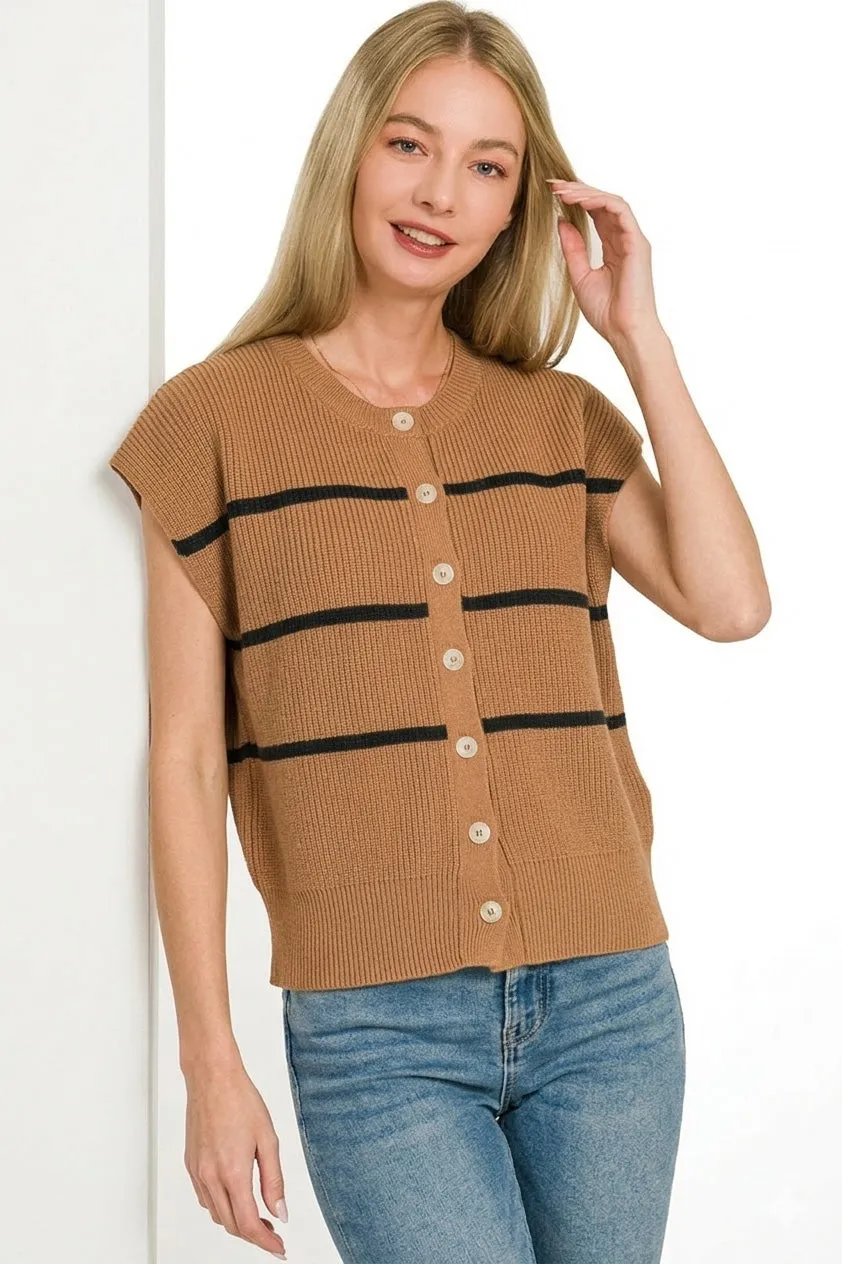 Zenana Striped Viscose Sweater Vest sold by Charming Charlie product image thumbnail 3