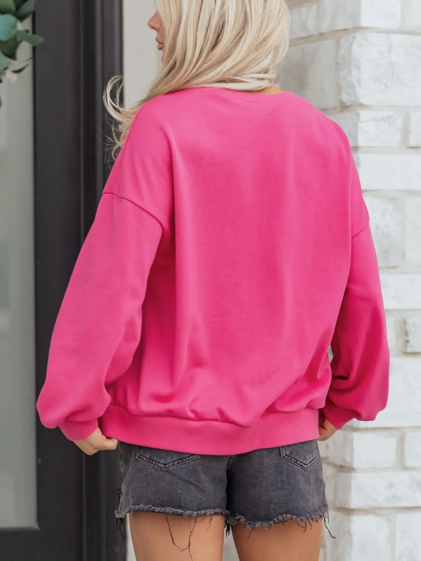 Lucky Clover Embroidered Loose Pullover Sweatshirt sold by Charming Charlie product image thumbnail 3