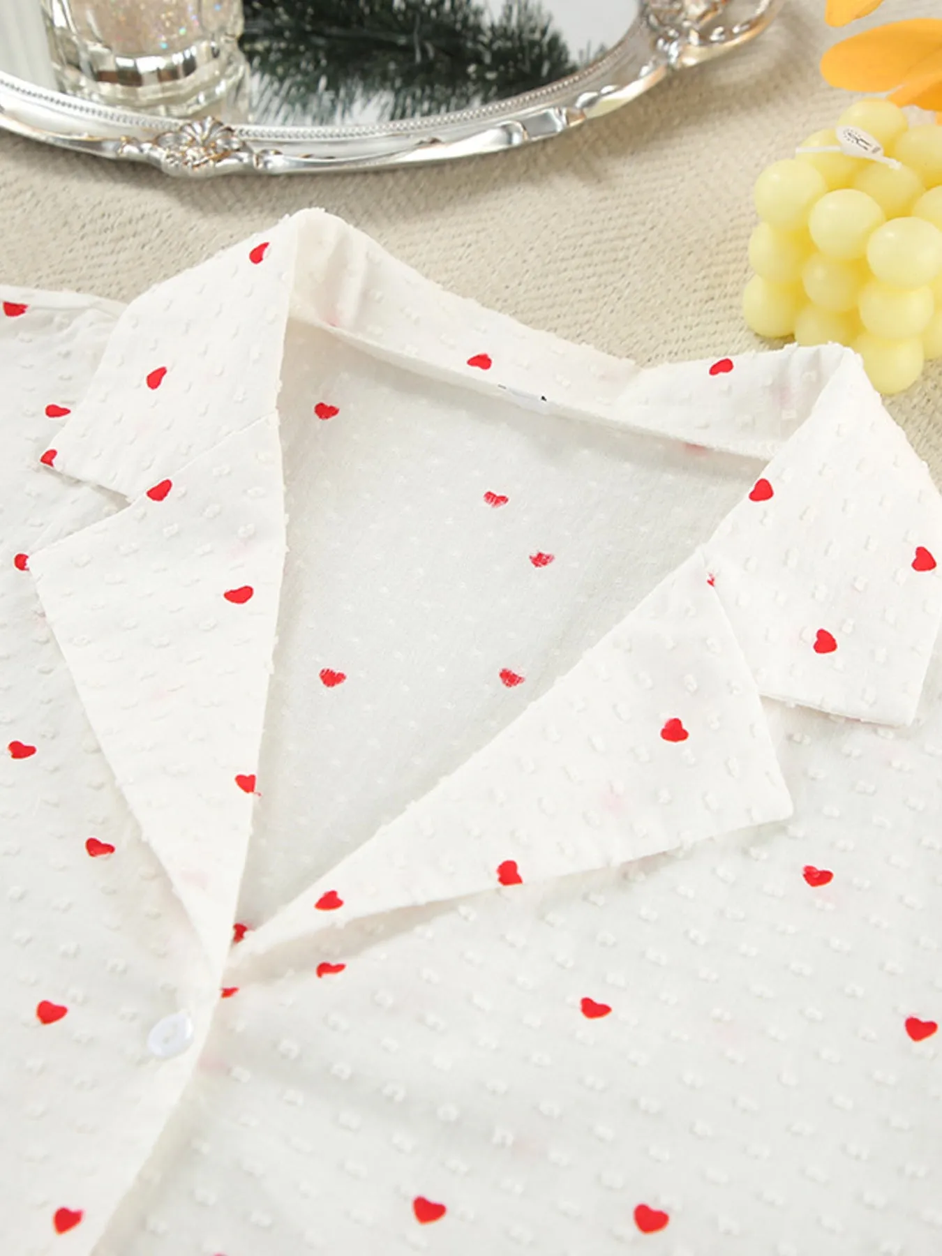 Heart Print Long Sleeve and Pants Lounge Set sold by Charming Charlie product image thumbnail 4