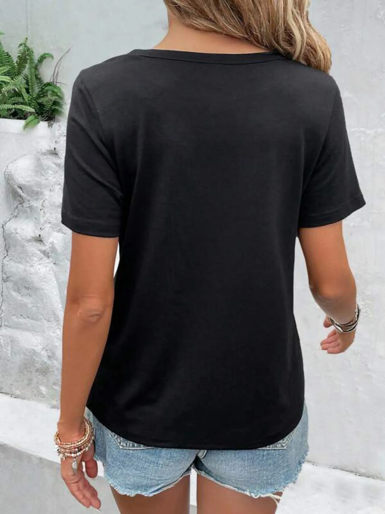 Cutout Detail Short Sleeve T-Shirt sold by Charming Charlie product image thumbnail 3