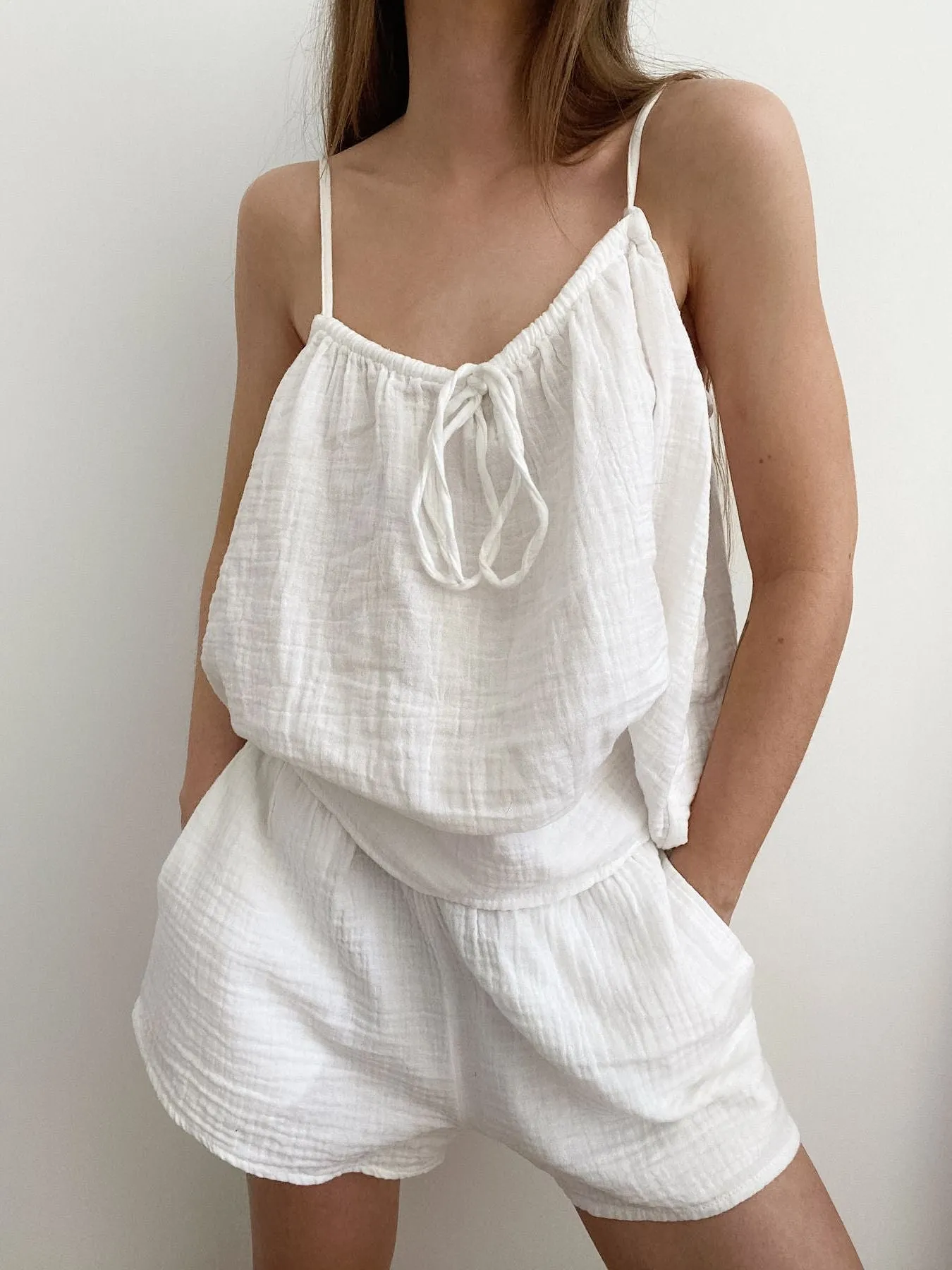 Tie Front Relaxed Fit Cami and Shorts Set sold by Charming Charlie product image thumbnail 4