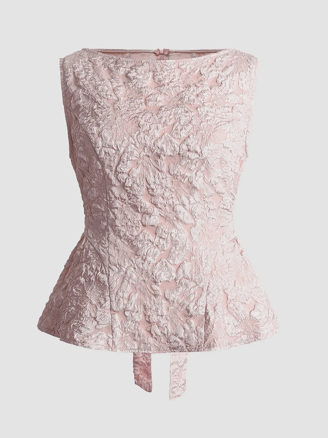 Floral Jacquard Peplum Tank sold by Charming Charlie product image thumbnail 3