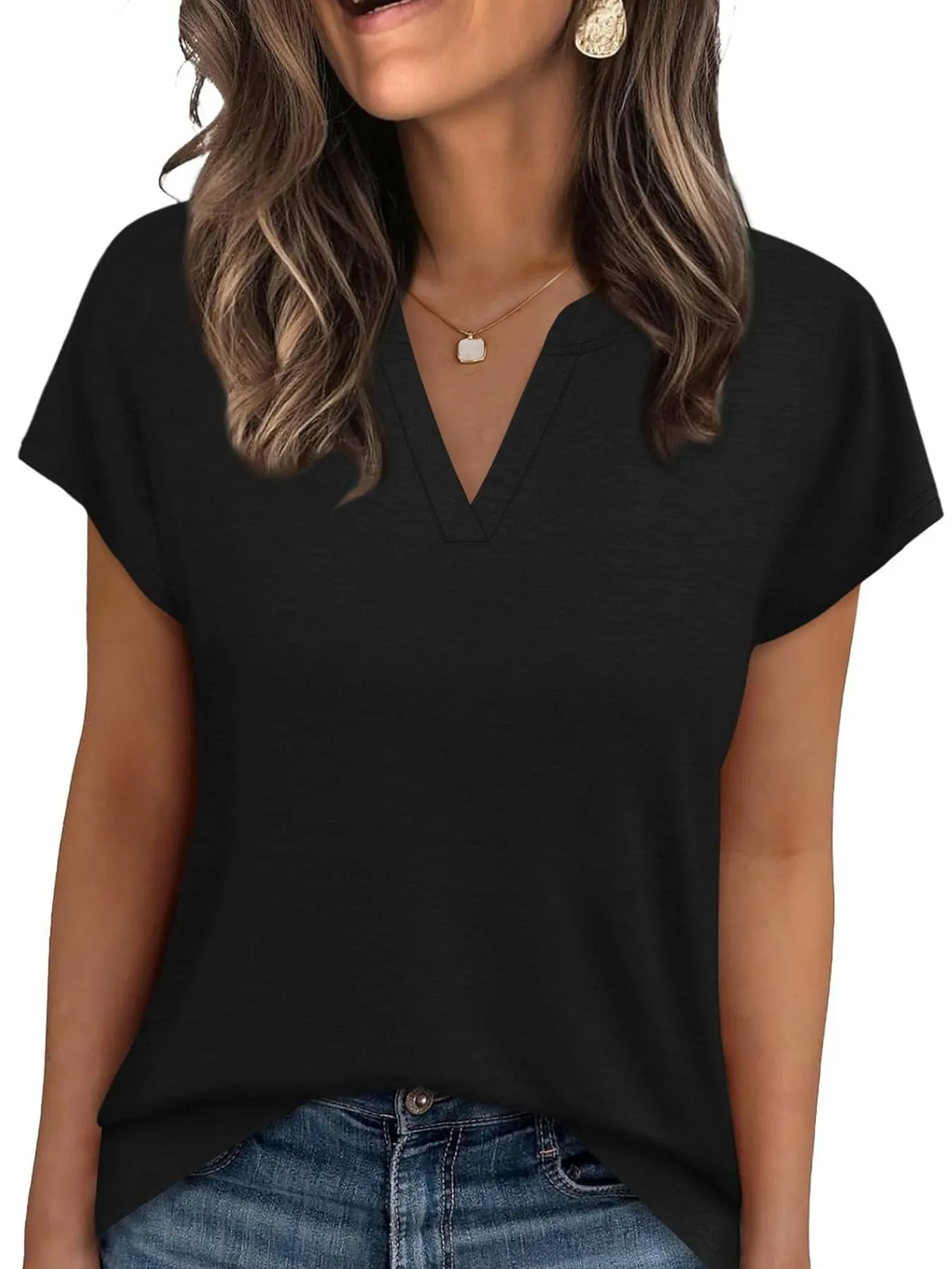 Notched Short Sleeve T-Shirt sold by Charming Charlie product image thumbnail 5