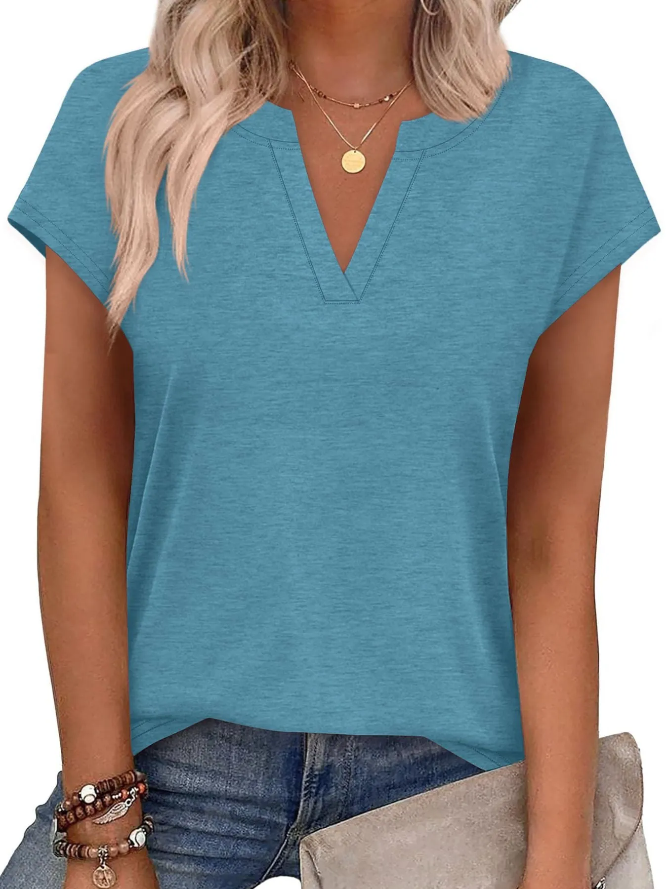 Notched Short Sleeve T-Shirt sold by Charming Charlie product image thumbnail 3