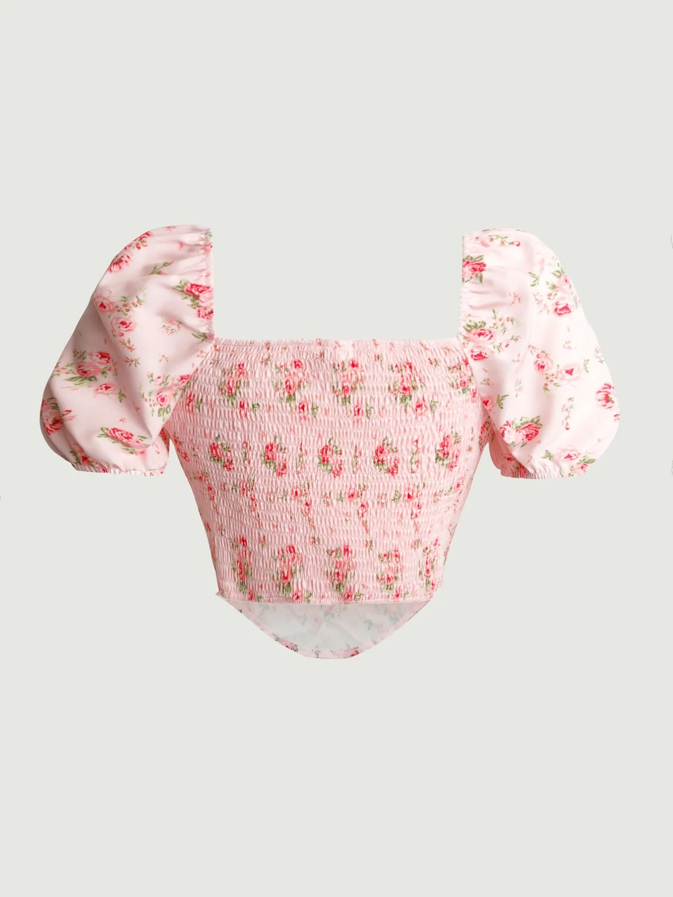 Floral Print Tie Front Puff Sleeve Blouse sold by Charming Charlie product image thumbnail 4