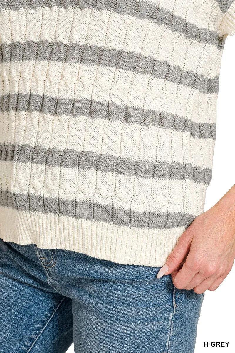 Zenana Textured Stripe Collared Sweater Vest sold by Charming Charlie product image thumbnail 5