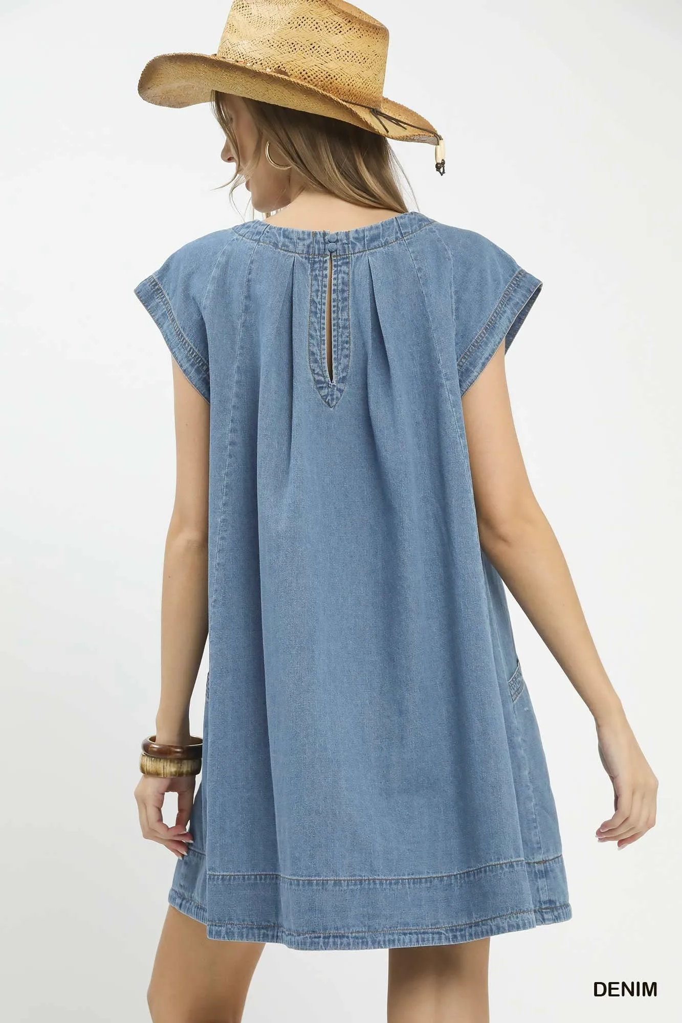 Umgee Stone Washed Denim Mini Dress sold by Charming Charlie product image thumbnail 3