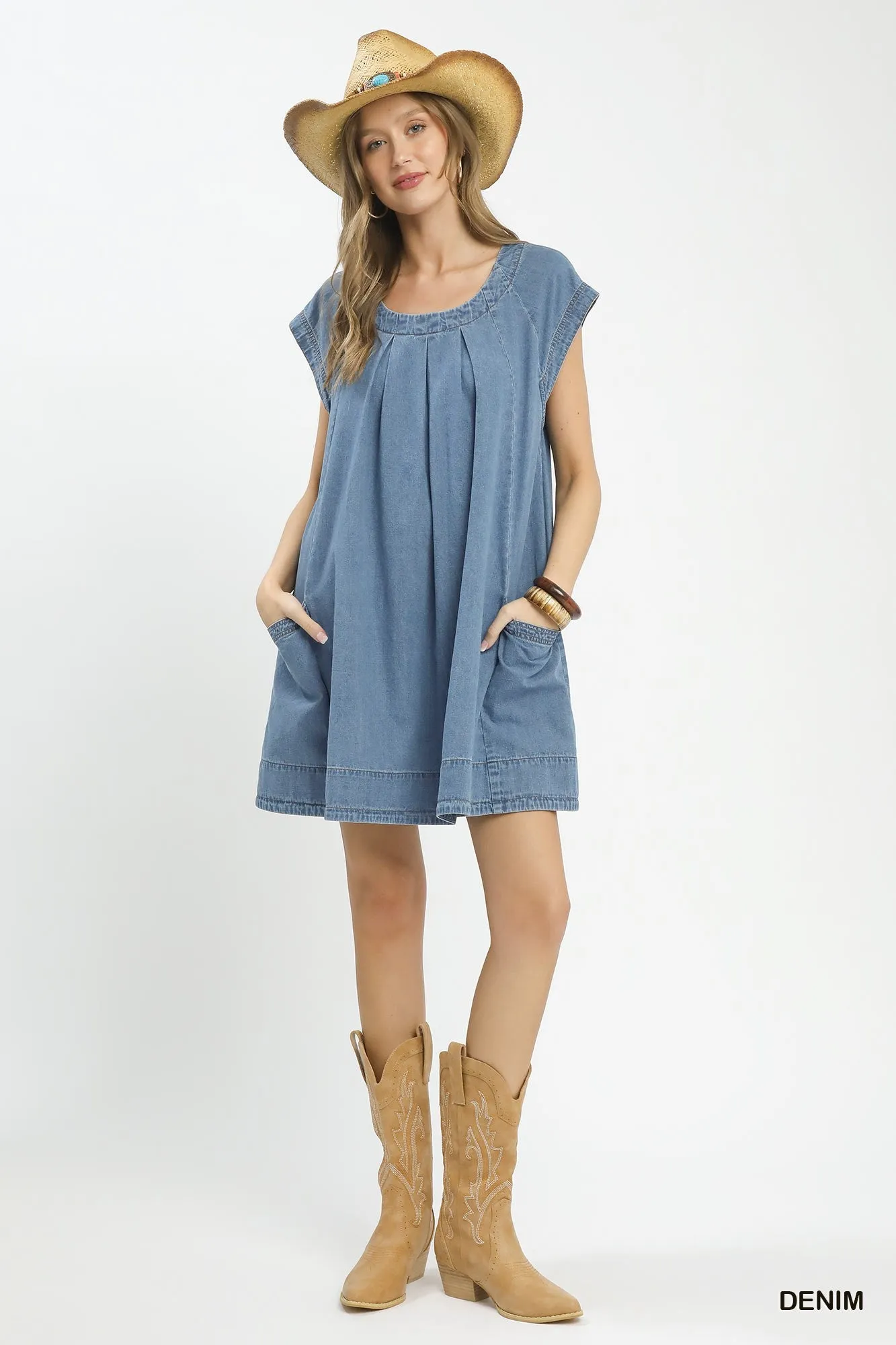Umgee Stone Washed Denim Mini Dress sold by Charming Charlie product image thumbnail 4