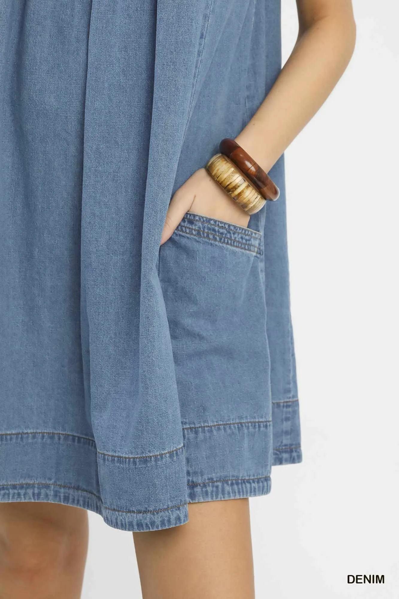 Umgee Stone Washed Denim Mini Dress sold by Charming Charlie product image thumbnail 5