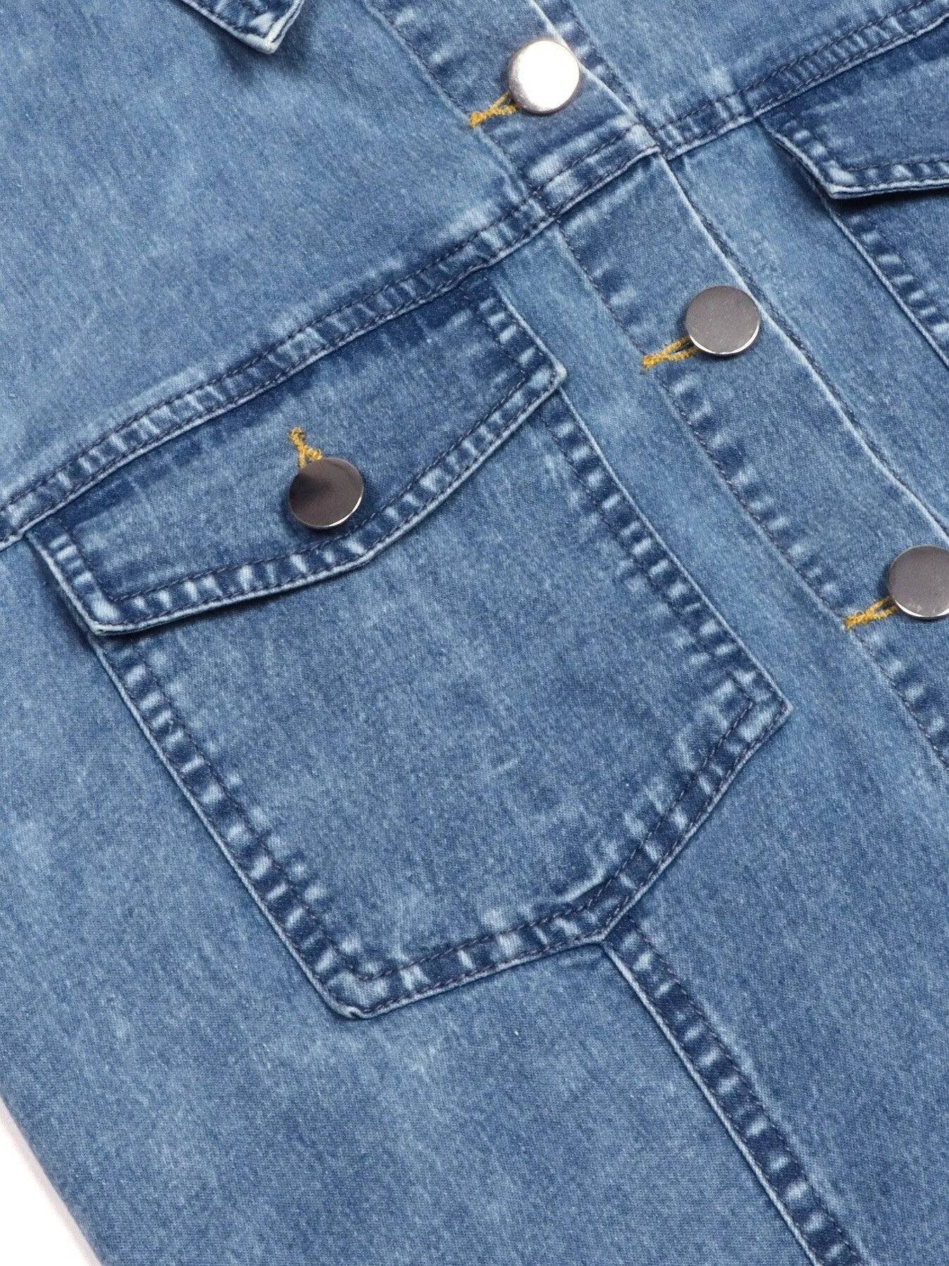 Halter Neck Button-Front Denim Dress sold by Charming Charlie product image thumbnail 3