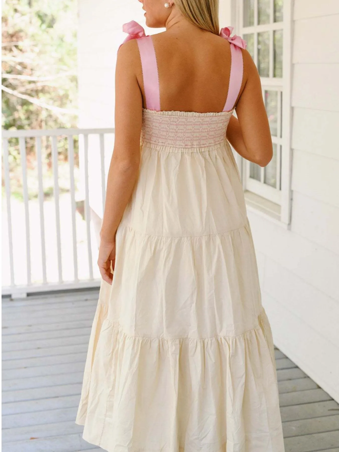 Tie Shoulder Tiered Midi Dress sold by Charming Charlie product image thumbnail 2