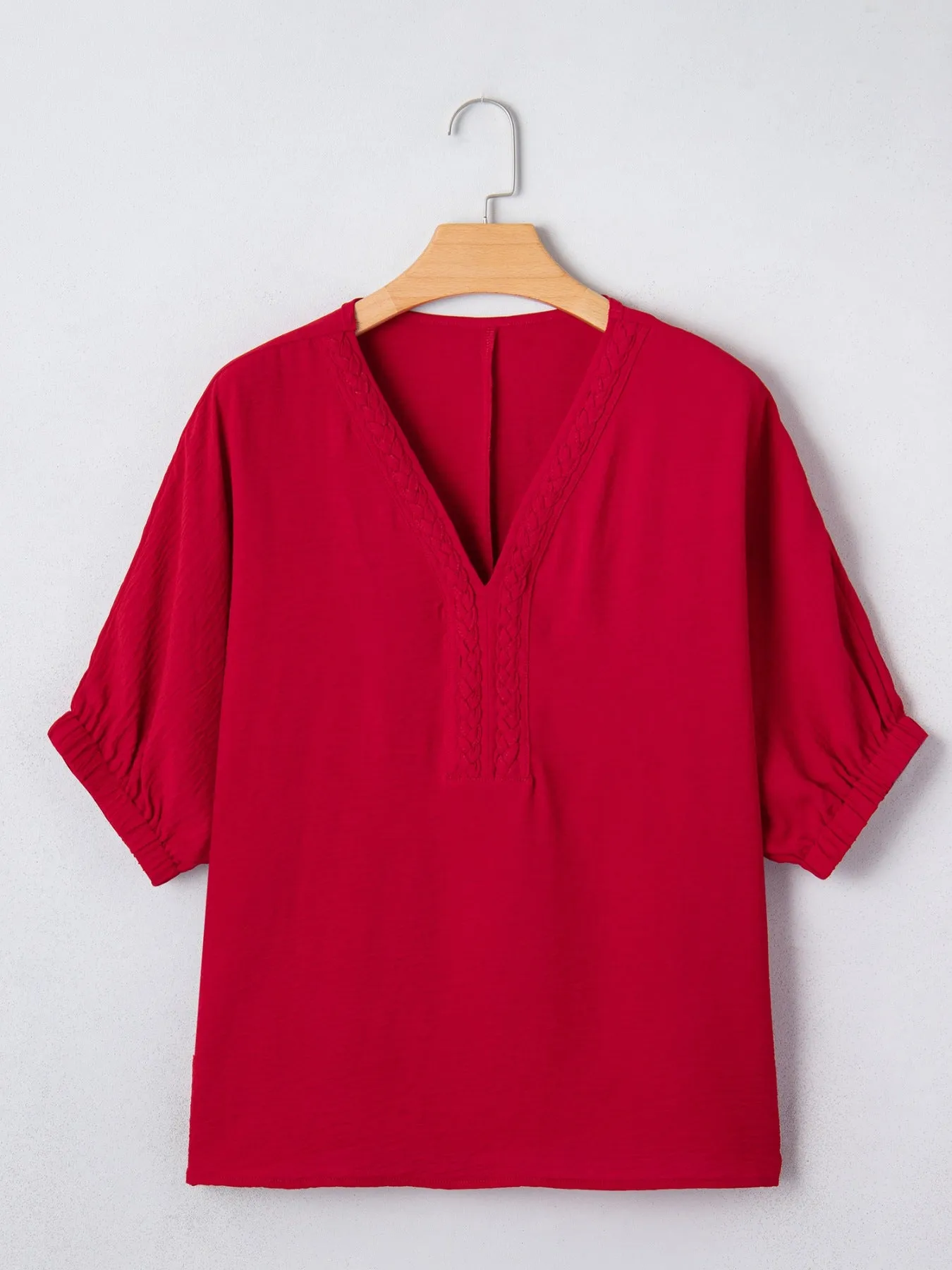 Braided Detail Half Sleeve Blouse sold by Charming Charlie product image thumbnail 5