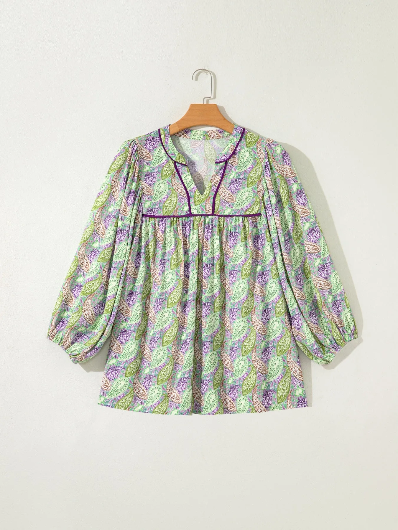 Paisley Print Half Puff Sleeve Blouse sold by Charming Charlie product image thumbnail 3