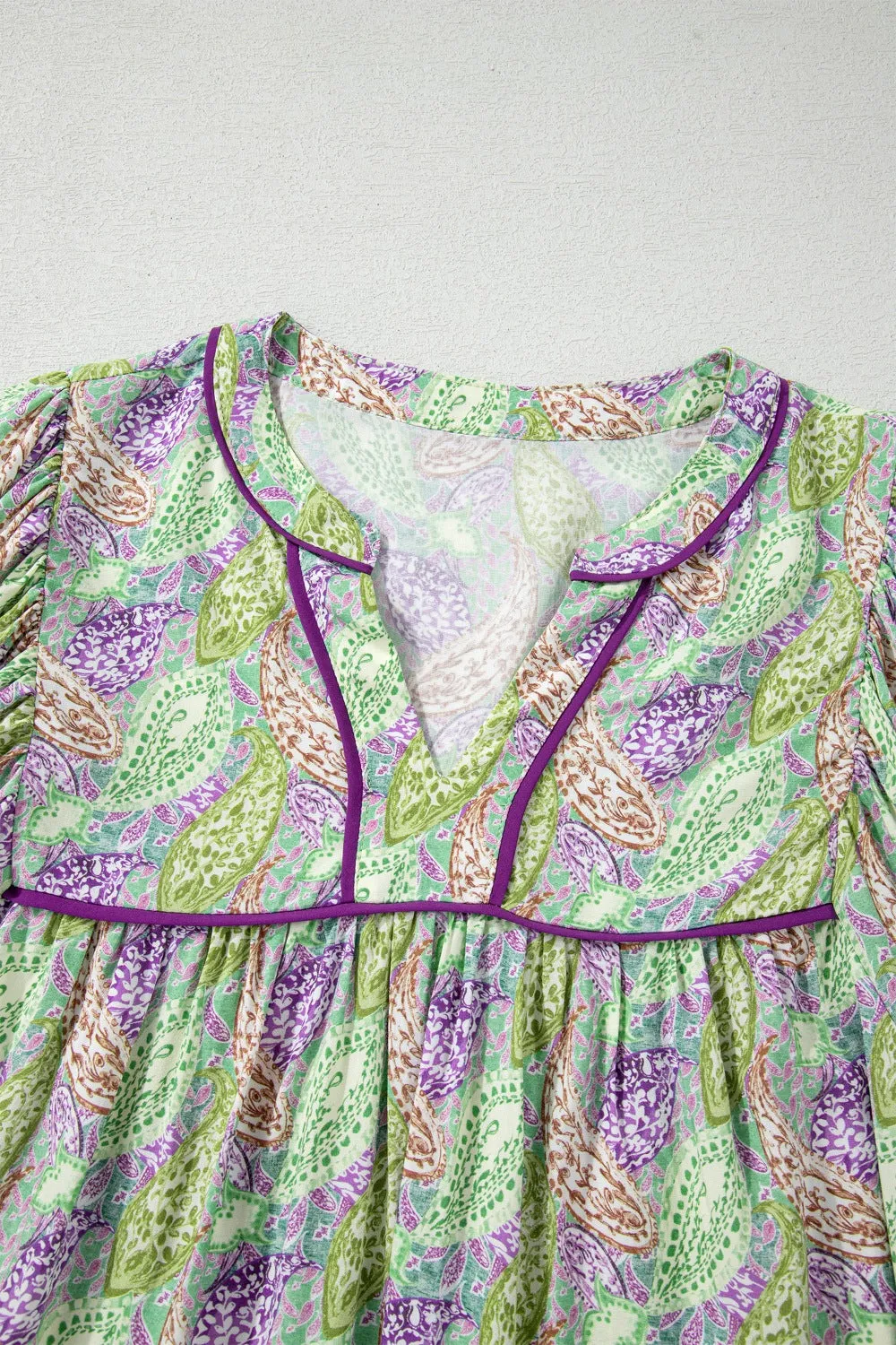 Paisley Print Half Puff Sleeve Blouse sold by Charming Charlie product image thumbnail 5