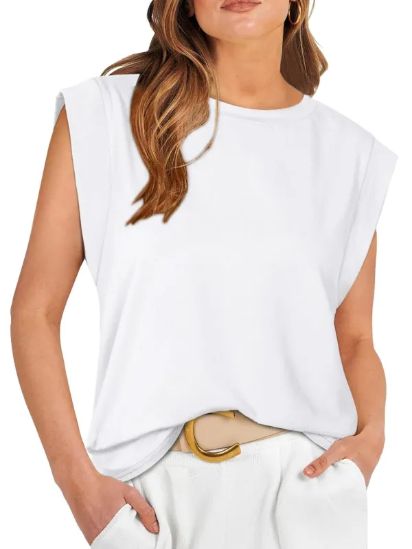 Solid Color Round Neck Tank made by Trendsi