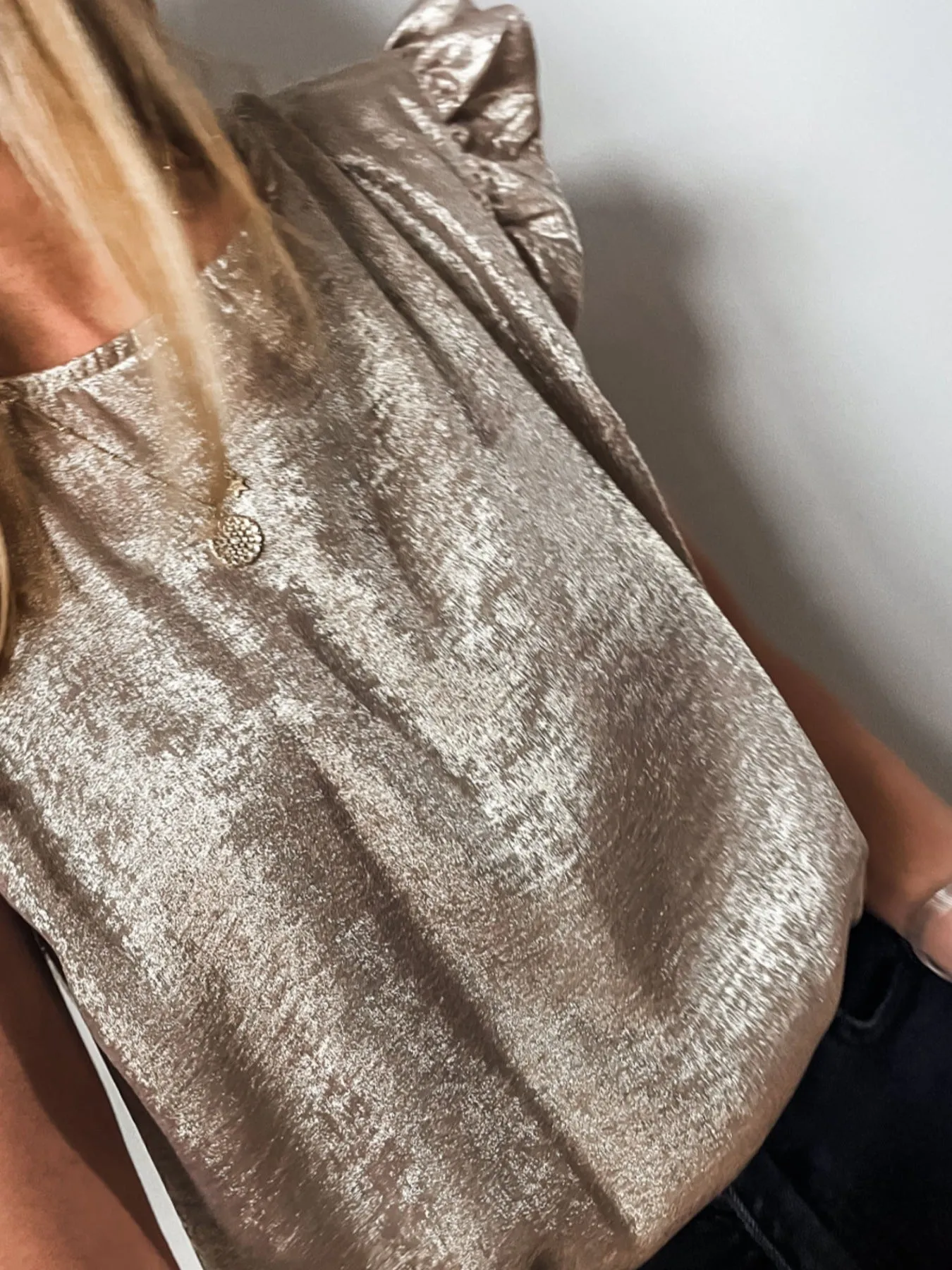 Ruffled Round Neck Tank sold by Charming Charlie product image thumbnail 3