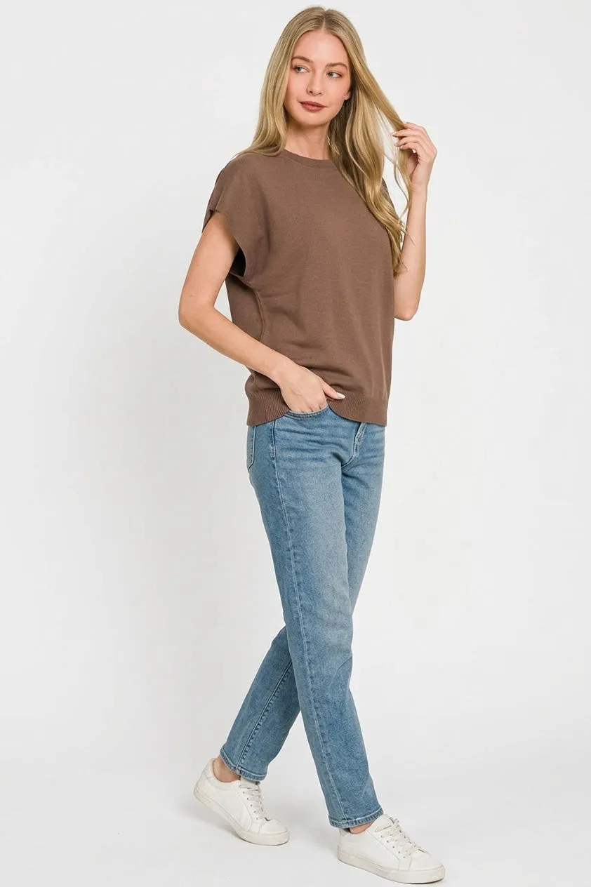 Zenana Viscose Round-neck Short Sleeve Sweater sold by Charming Charlie product image thumbnail 2
