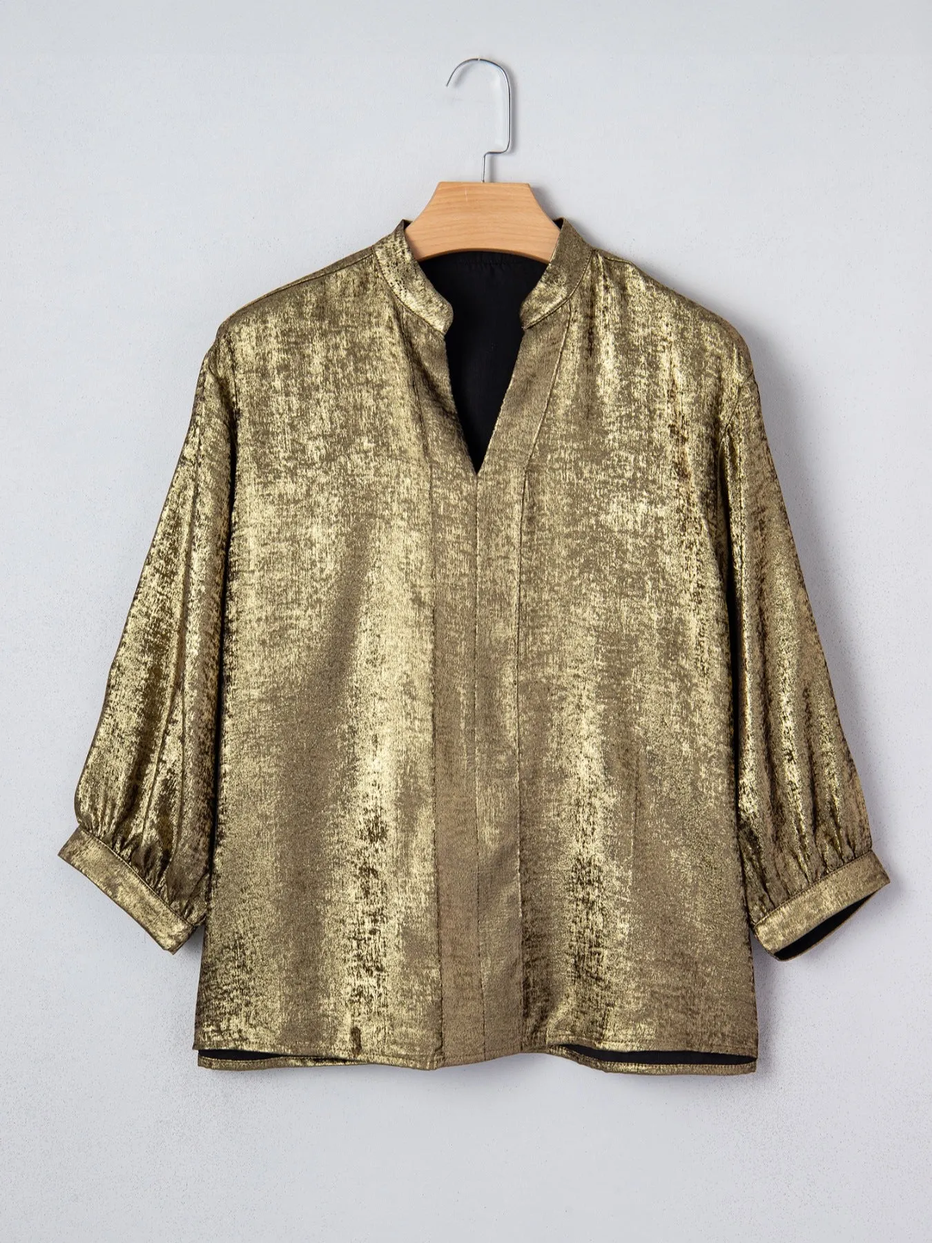 Notched 3/4 Sleeve Blouse sold by Charming Charlie product image thumbnail 4