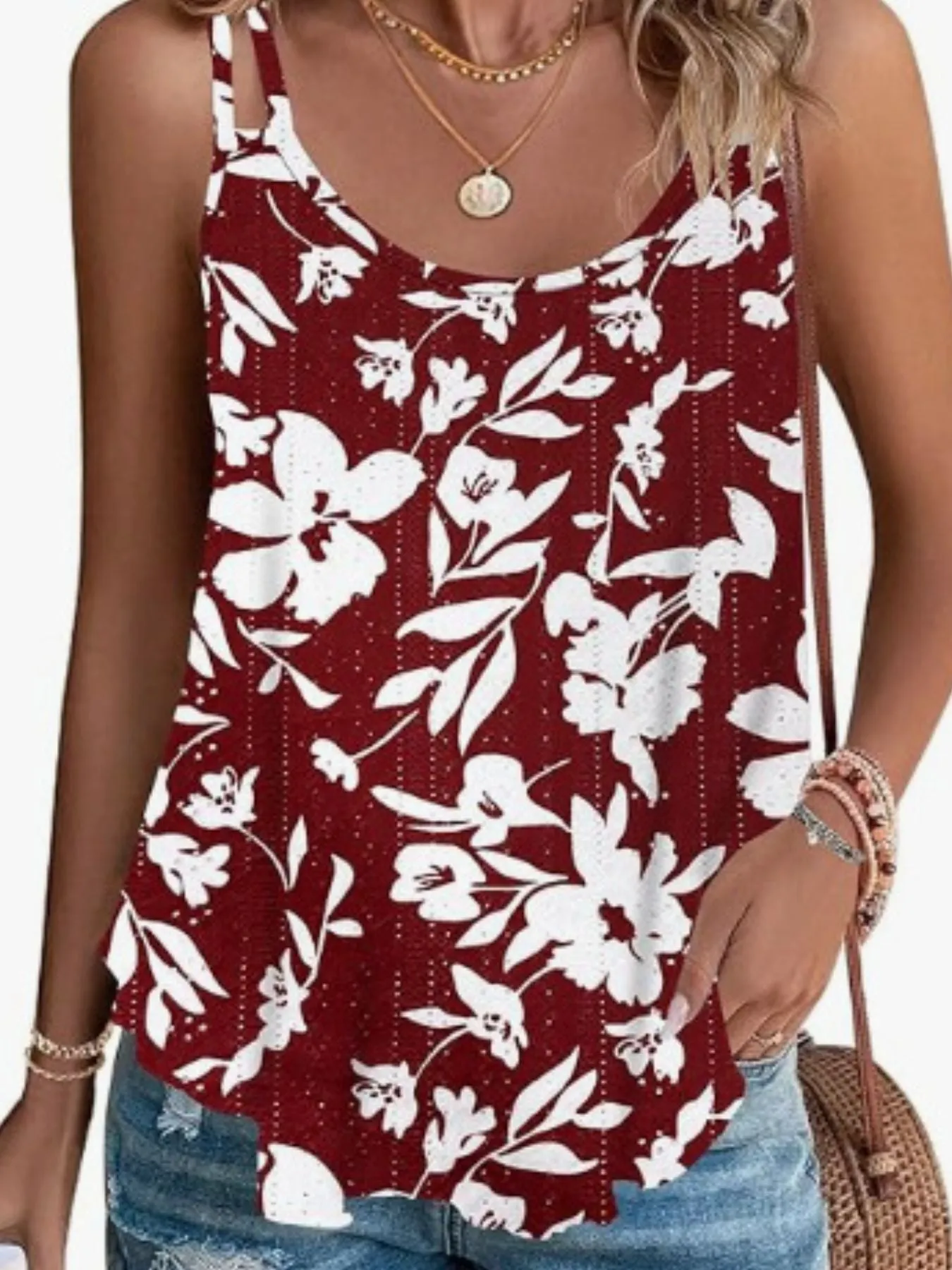 Eyelet Double Strap Cami sold by Charming Charlie product image thumbnail 5