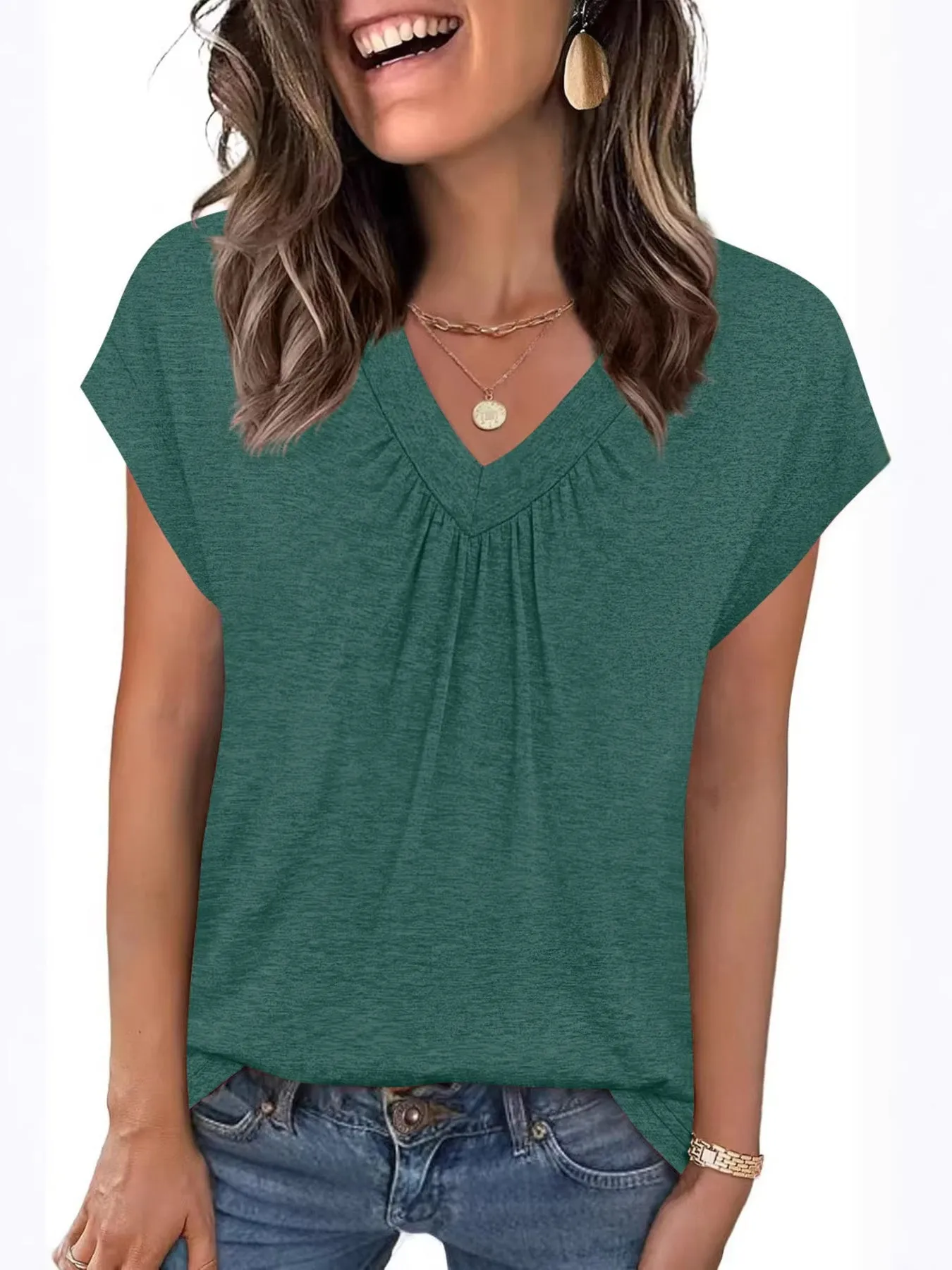 V-Neck Relaxed Fit T-Shirt sold by Charming Charlie product image thumbnail 3