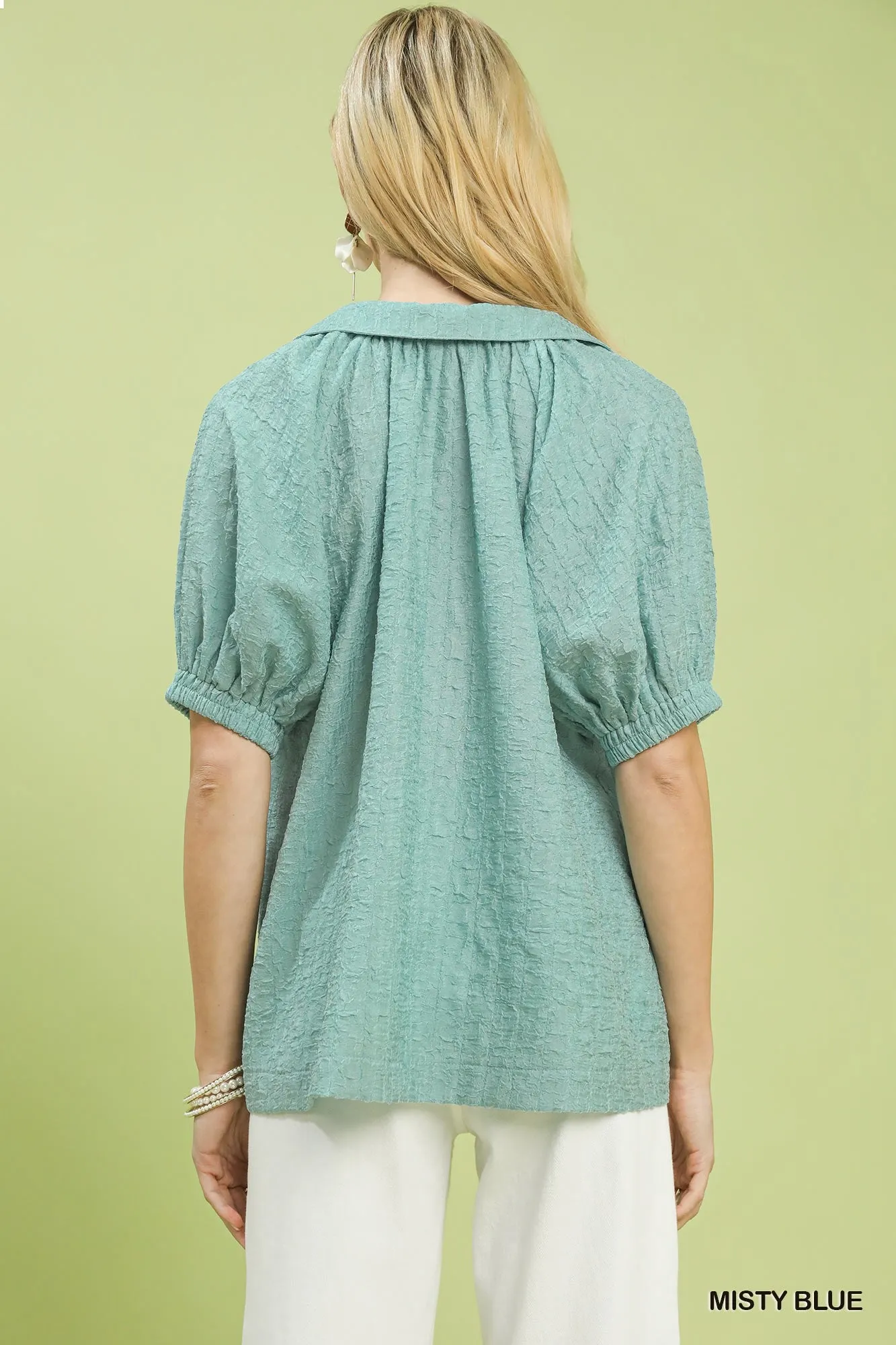 Umgee Textured Trim Detail Short Sleeve Top sold by Charming Charlie product image thumbnail 3