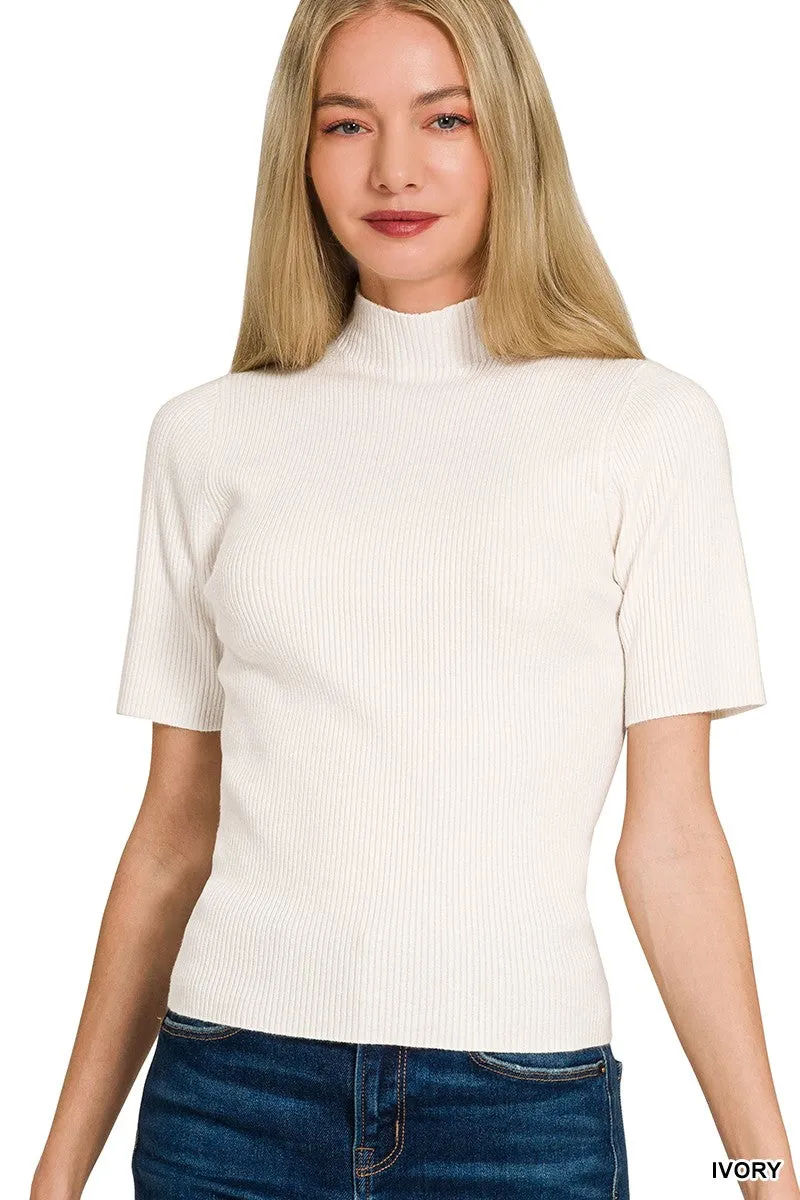 Zenana Viscose Ribbed Mock Neck Sweater sold by Charming Charlie