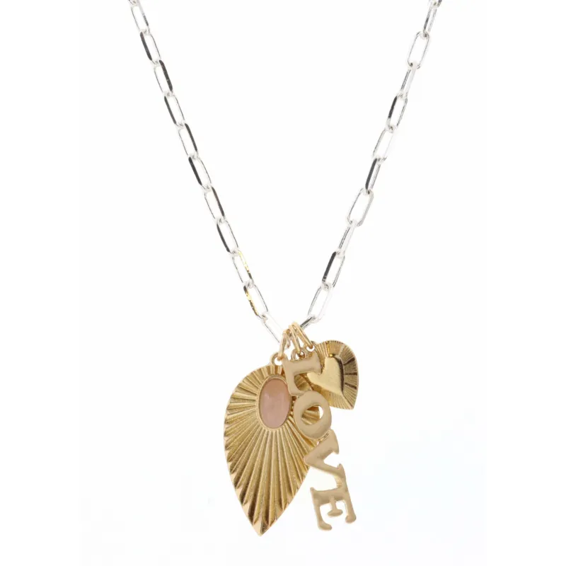 16" Teardrop, Love, Heart Necklace, 1.25", 1.25", .25" made by Charming Charlie