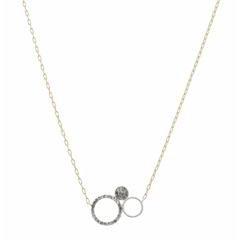16" Two Tone, Open Circle, Circle, Crystal Circle  Necklace, 3" Ext made by Charming Charlie