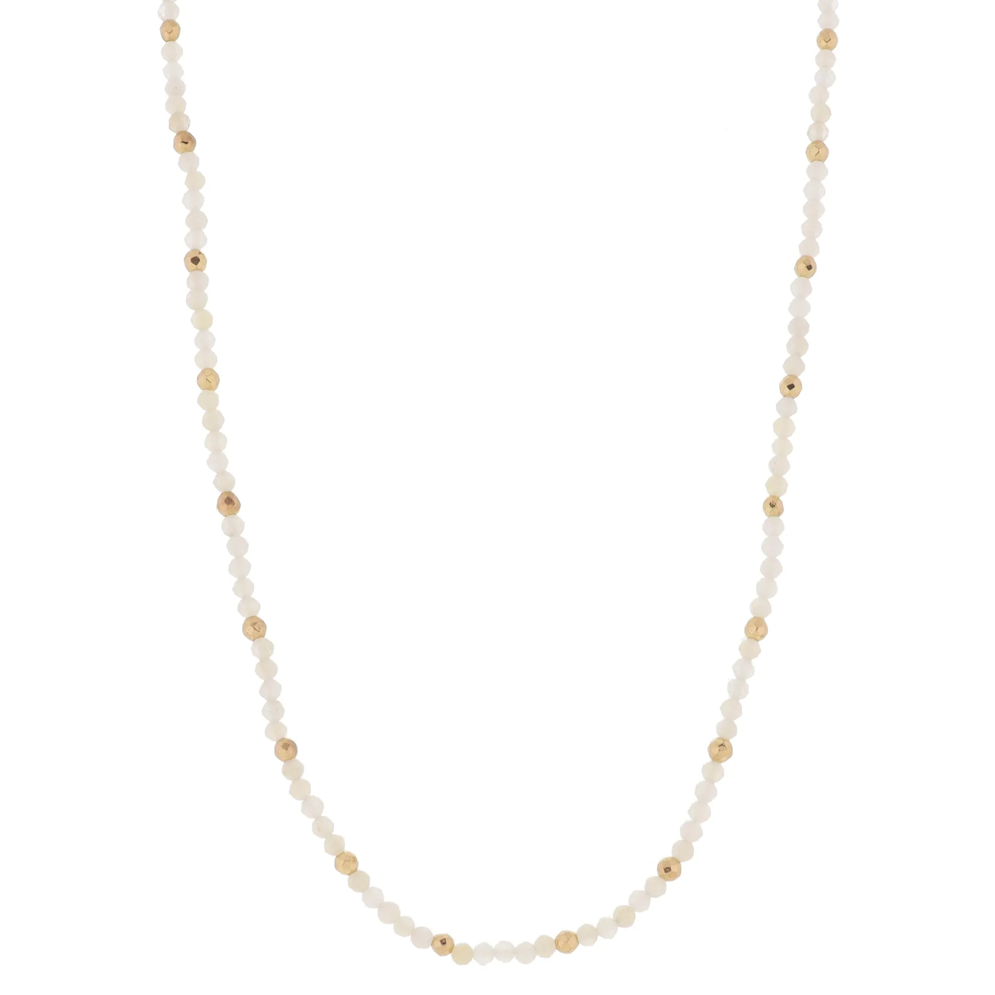16" Natural Mini Faceted Stone Beaded with Gold Bead Accents Necklace, 3" Ext sold by Charming Charlie