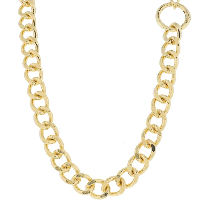 Super Chunky Gold Curb Chain with Large Circle Clasp Necklace, .65" Pendant made by Charming Charlie