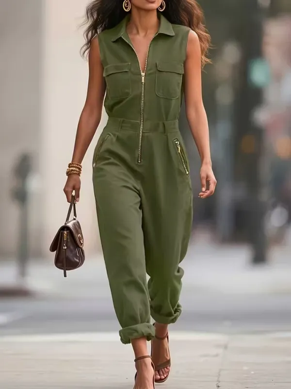 Sleeveless Zip-Up Jumpsuit made by Trendsi