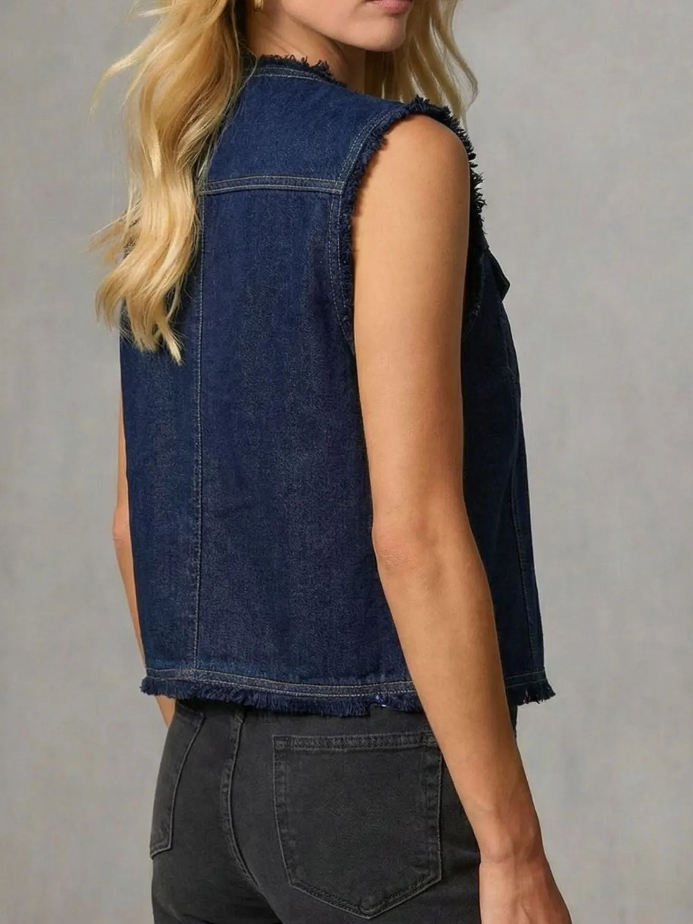 Frayed Hem Denim Vest sold by Charming Charlie product image thumbnail 4