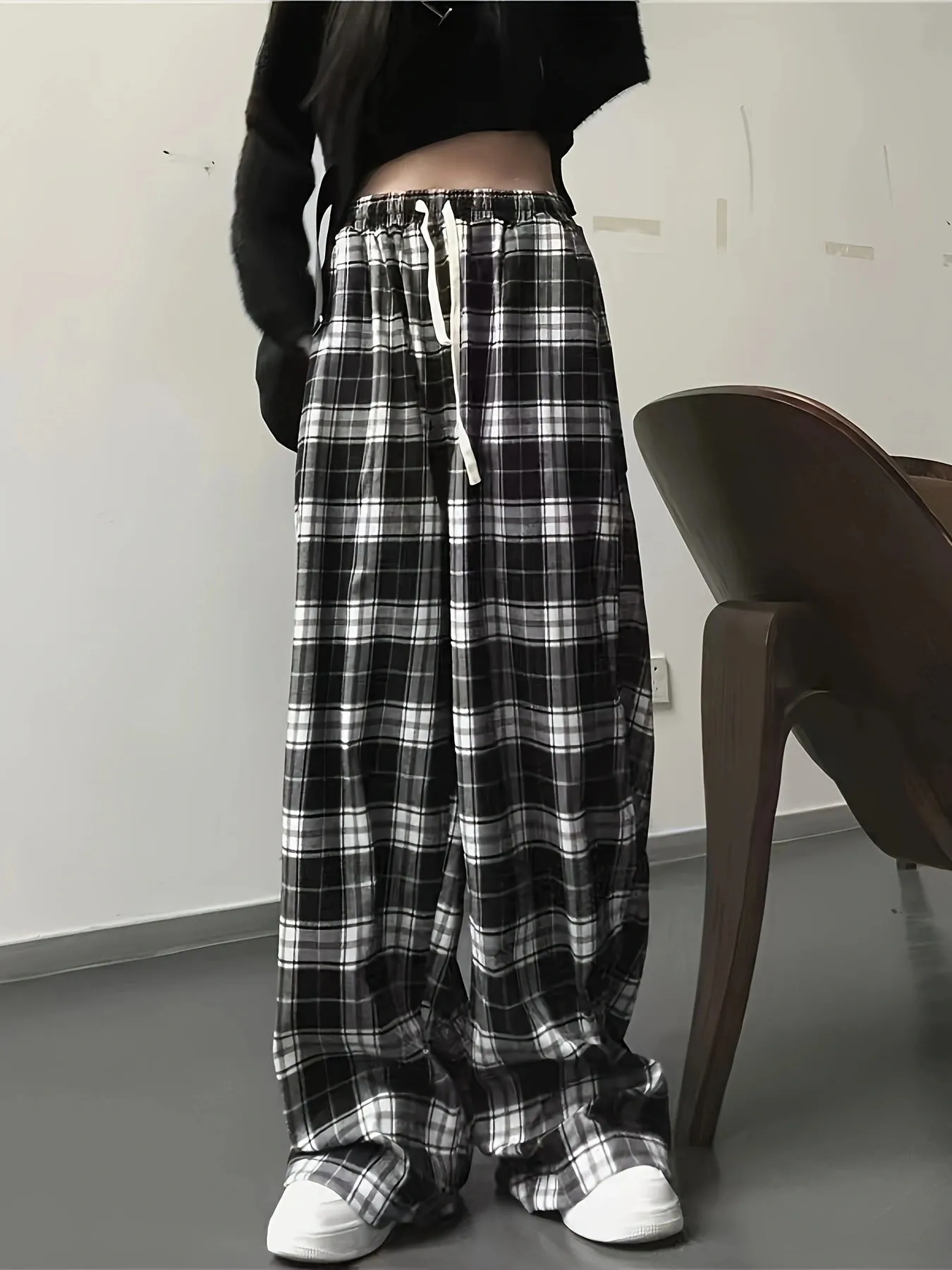 Plaid High Waist Wide Leg Pants sold by Charming Charlie