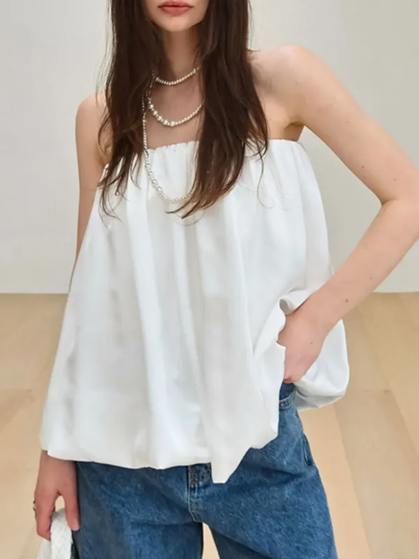 Bubble Hem Tube Top made by Trendsi