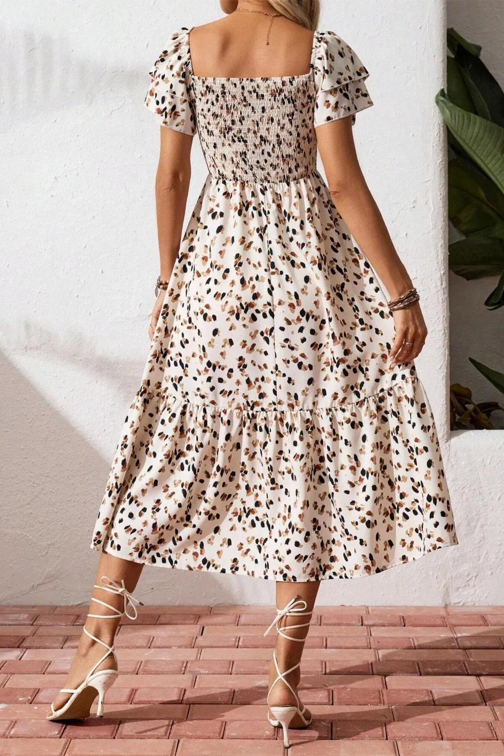 Square Neck Ruffle Sleeve Midi Dress sold by Charming Charlie product image thumbnail 3