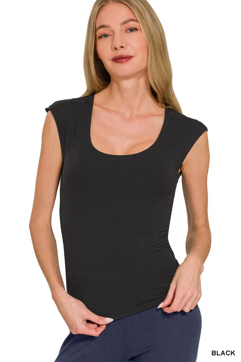 Zenana Double Layered Sleeveless Top sold by Charming Charlie
