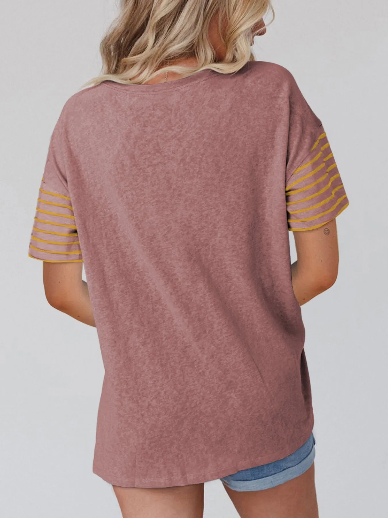 Color Block Striped Detail Loose T Shirt sold by Charming Charlie product image thumbnail 2