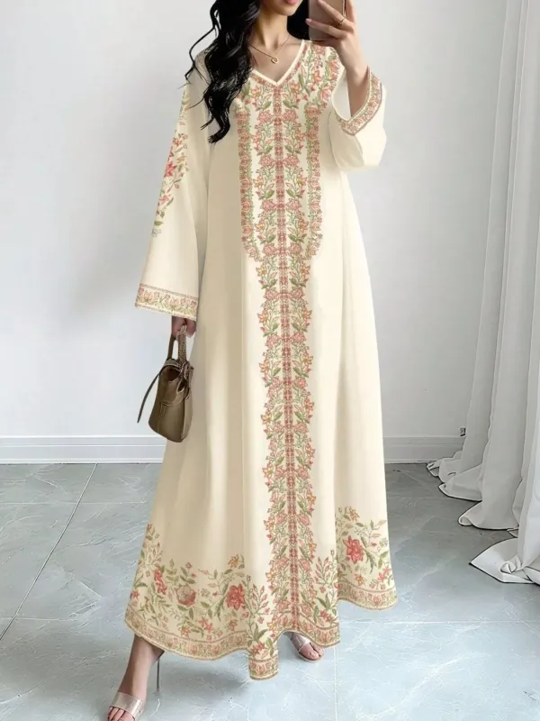 Floral Long Sleeve Maxi Dress made by Trendsi