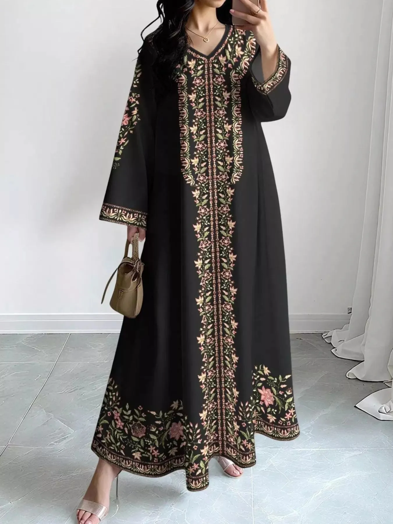 Floral Long Sleeve Maxi Dress sold by Charming Charlie product image thumbnail 5