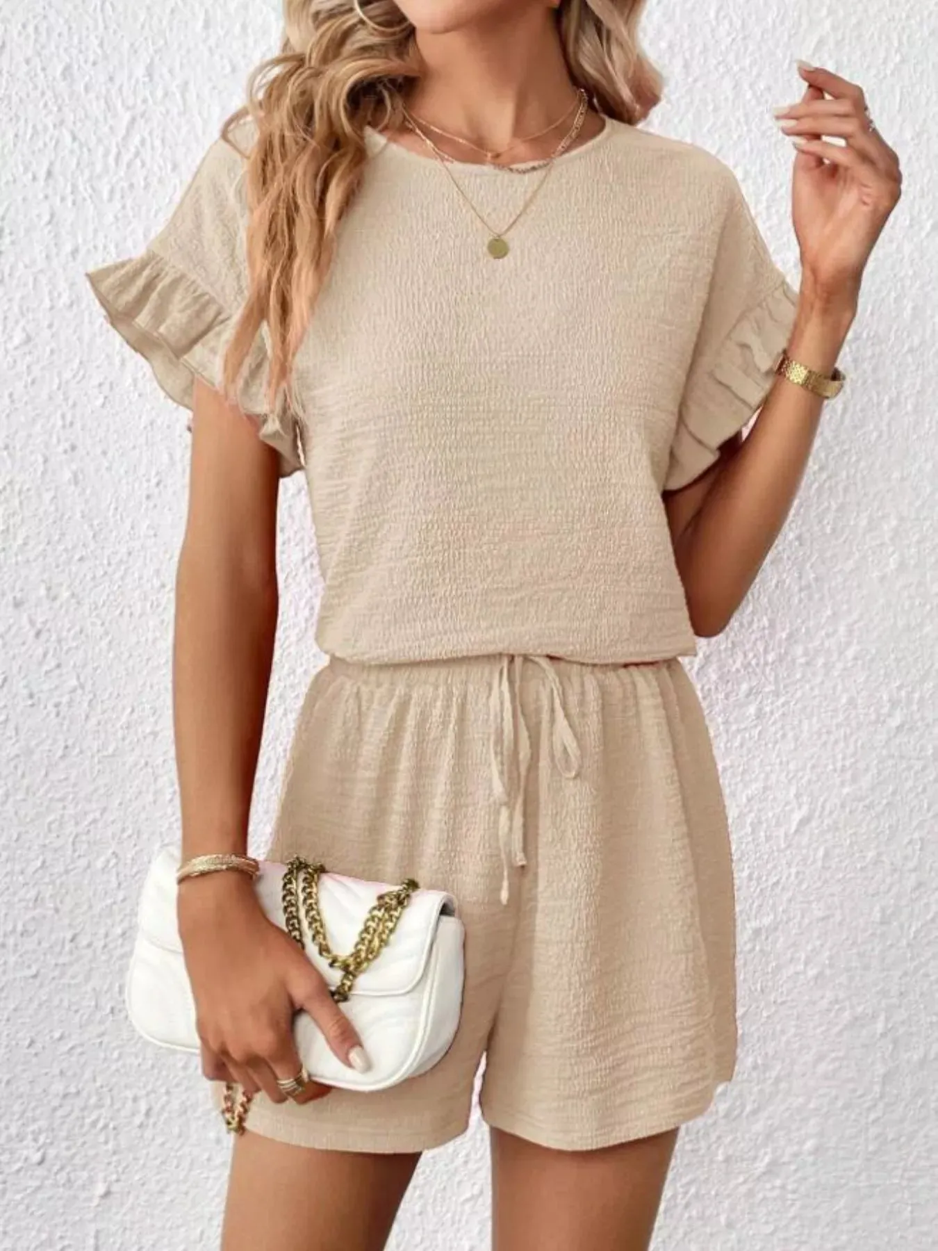 Round Neck Tee and Shorts Set sold by Charming Charlie product image thumbnail 3