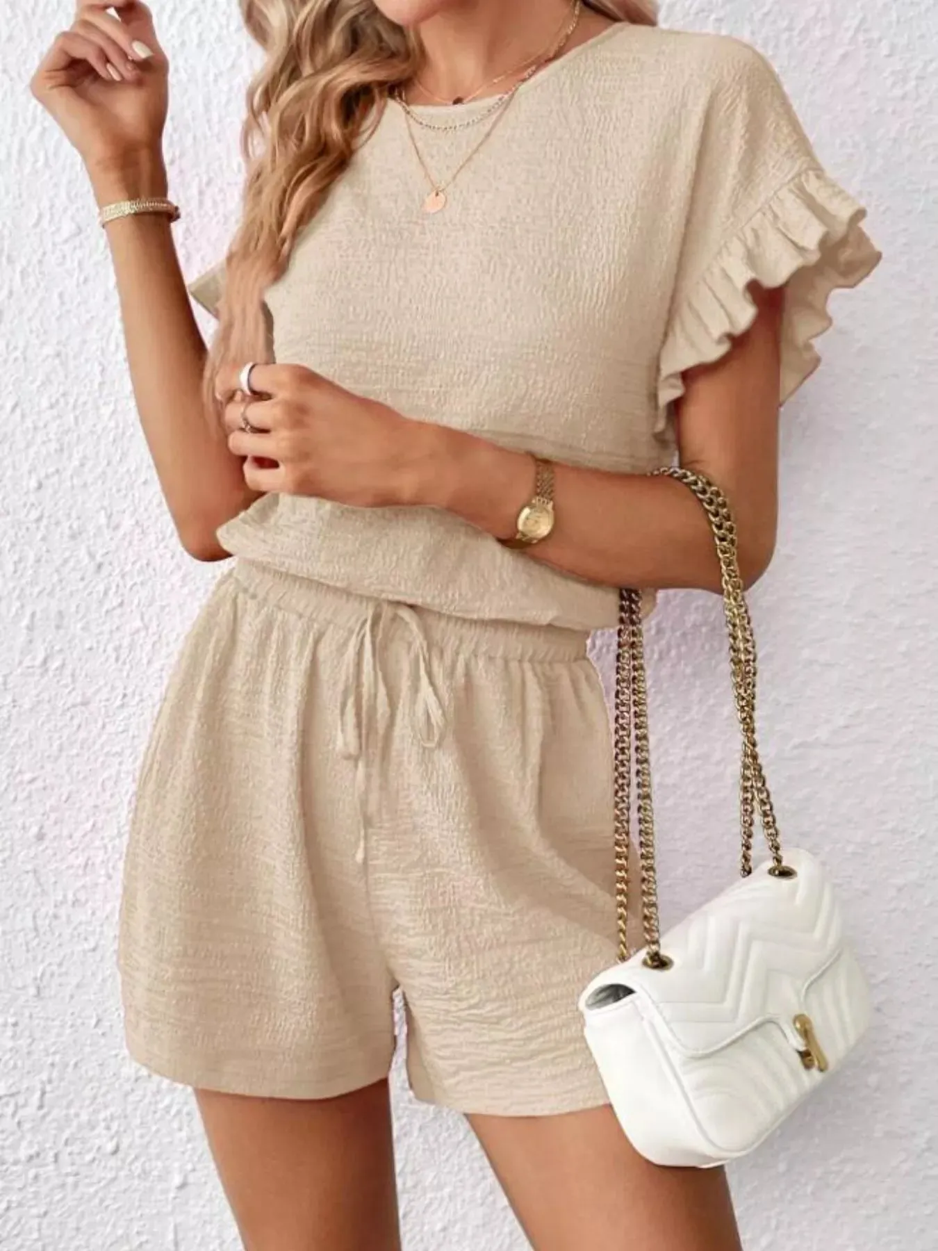 Round Neck Tee and Shorts Set sold by Charming Charlie product image thumbnail 2